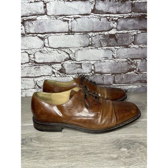 Johnston Murphy J. Murphy Brown Leather Cap Toe Oxford Dress Shoes Men Sz 10M US main image 13